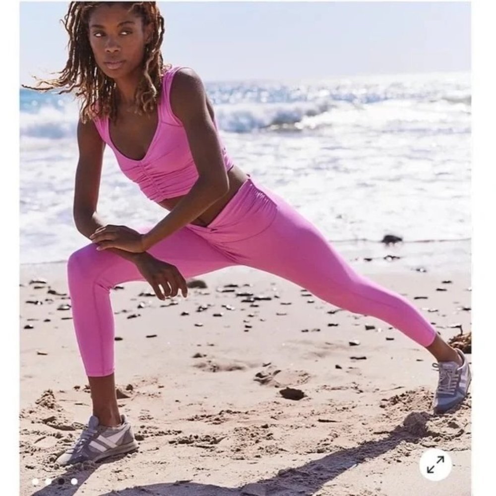 Free People Pink FP Movement High-Rise Breathe Deeper Leggings Medium NWT